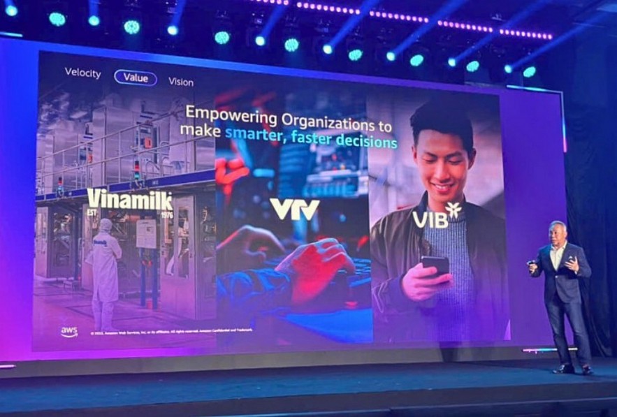 Mr. Eric Yeo, Country General Manager of AWS Vietnam, speaks at the event. (Photo: Minh Anh) Mr. Eric Yeo, Country General Manager of AWS Vietnam, speaks at the event. (Photo: Minh Anh)