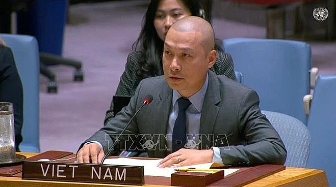 Minister Counsellor Nguyen Hoang Nguyen, deputy head of the Permanent Delegation of Vietnam to the United Nations (Photo:VNA) Minister Counsellor Nguyen Hoang Nguyen, deputy head of the Permanent Delegation of Vietnam to the United Nations (Photo:VNA)