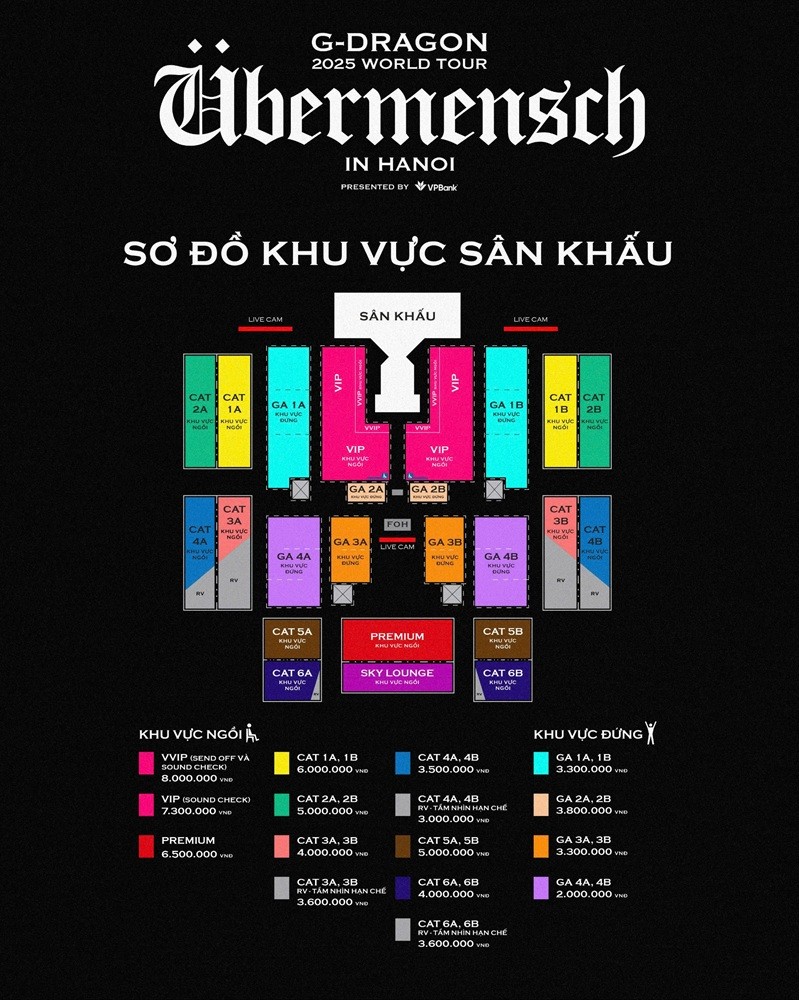 Cơn địa chấn G-DRAGON 2025 WORLD TOUR [Übermensch] mở bán vé day 2 tại 8Wonder Ocean City