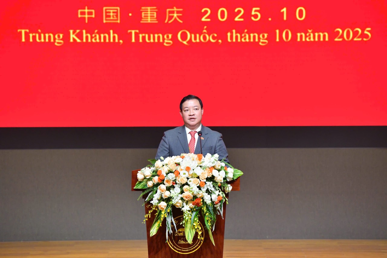 Vice President of the Vietnam Union of Friendship Organizations Nguyễn Ngọc Hùng delivers remarks at the closing ceremony. (Photo: Organizing Committee) Vice President of the Vietnam Union of Friendship Organizations Nguyễn Ngọc Hùng delivers remarks at the closing ceremony. (Photo: Organizing Committee)