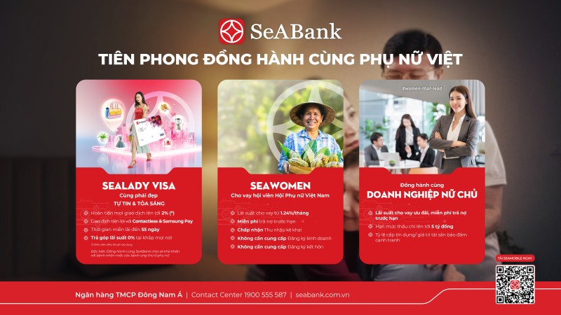 Ảnh 3: SeABank cung cấp sản phẩm chuyên biệt, mở rộng cơ hội phát triển cho khách hàng nữ. Ảnh 3: SeABank cung cấp sản phẩm chuyên biệt, mở rộng cơ hội phát triển cho khách hàng nữ.