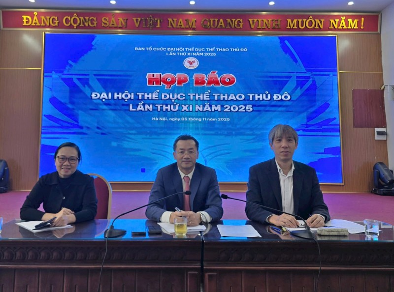 họp báo thông tin về Đại hội TDTT Thủ đô lần thứ XI năm 2025. (Ảnh: T.L) họp báo thông tin về Đại hội TDTT Thủ đô lần thứ XI năm 2025. (Ảnh: T.L)