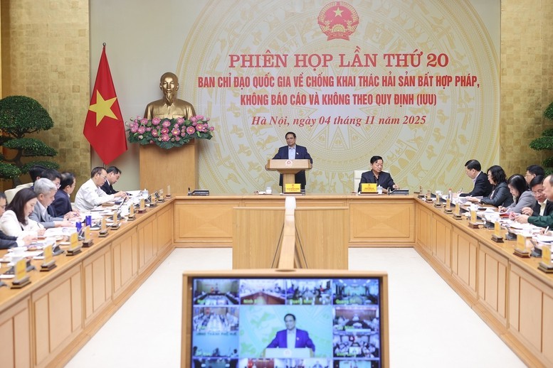 Prime Minister Phạm Minh Chính chairs the 20th meeting of the National Steering Committee for Combating IUU Fishing. (Photo: VGP) Prime Minister Phạm Minh Chính chairs the 20th meeting of the National Steering Committee for Combating IUU Fishing. (Photo: VGP)