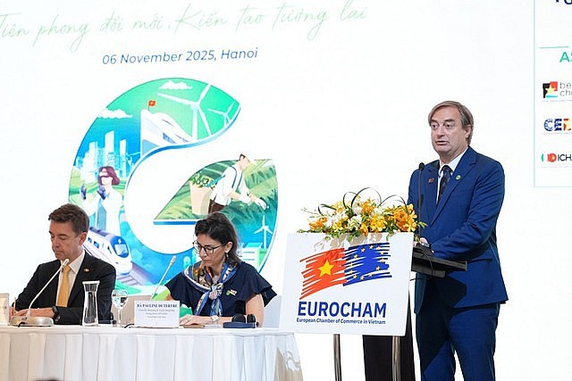 EuroCham Chairman Bruno Jaspaert at the press briefing to announce the Green Economy Forum (GEF) 2025, November 6, 2025. EuroCham Chairman Bruno Jaspaert at the press briefing to announce the Green Economy Forum (GEF) 2025, November 6, 2025.