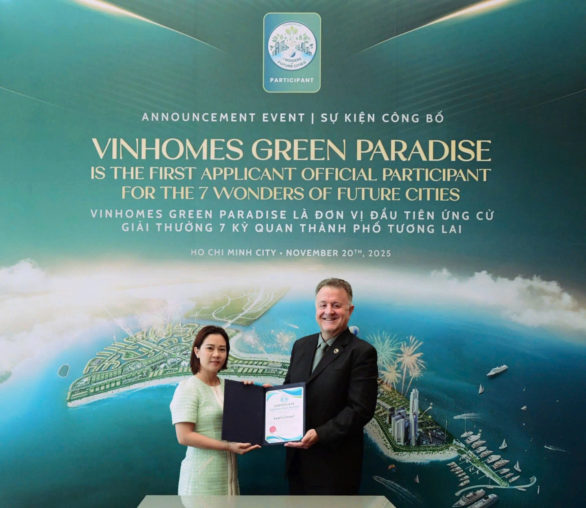 Vinhomes Green Paradise được công nhận là ứng viên đầu tiên của “7 kỳ quan đô thị tương lai” thế giới