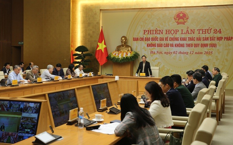 Phiên họp lần thứ 24 của Ban Chỉ đạo quốc gia về chống khai thác hải sản bất hợp pháp, không báo cáo và không theo quy định (IUU). (Ảnh: Báo Chính phủ)
