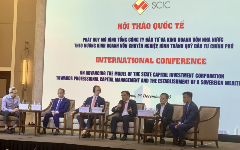 Hội thảo Phát huy mô hình Tổng công ty đầu tư và kinh doanh vốn Nhà nước. (Ảnh: VOV.VN)