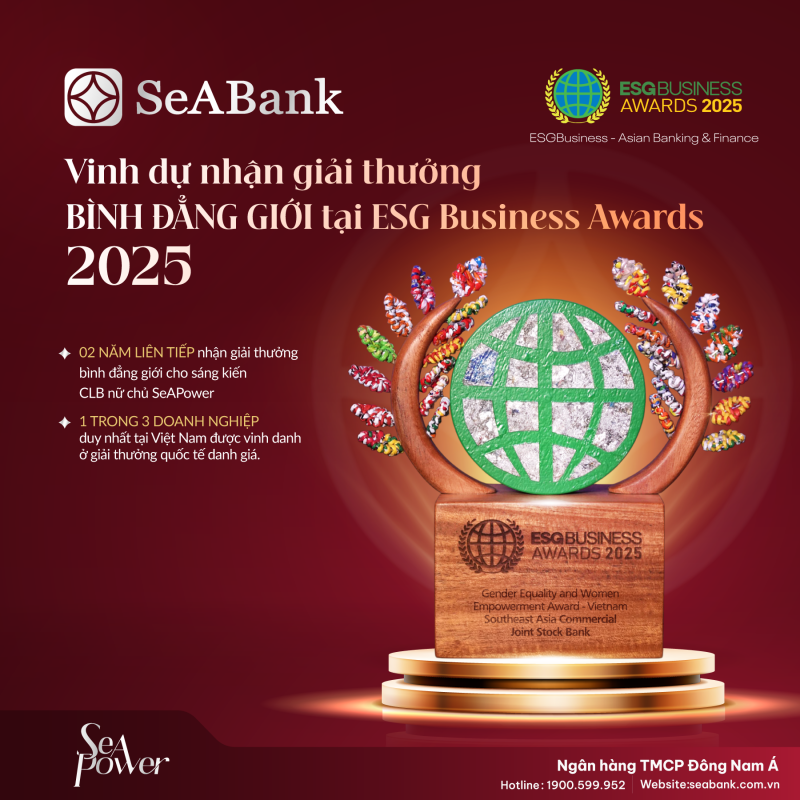 Hai giải thưởng uy tín ghi nhận nỗ lực đặt con người lên hàng đầu của SeABank