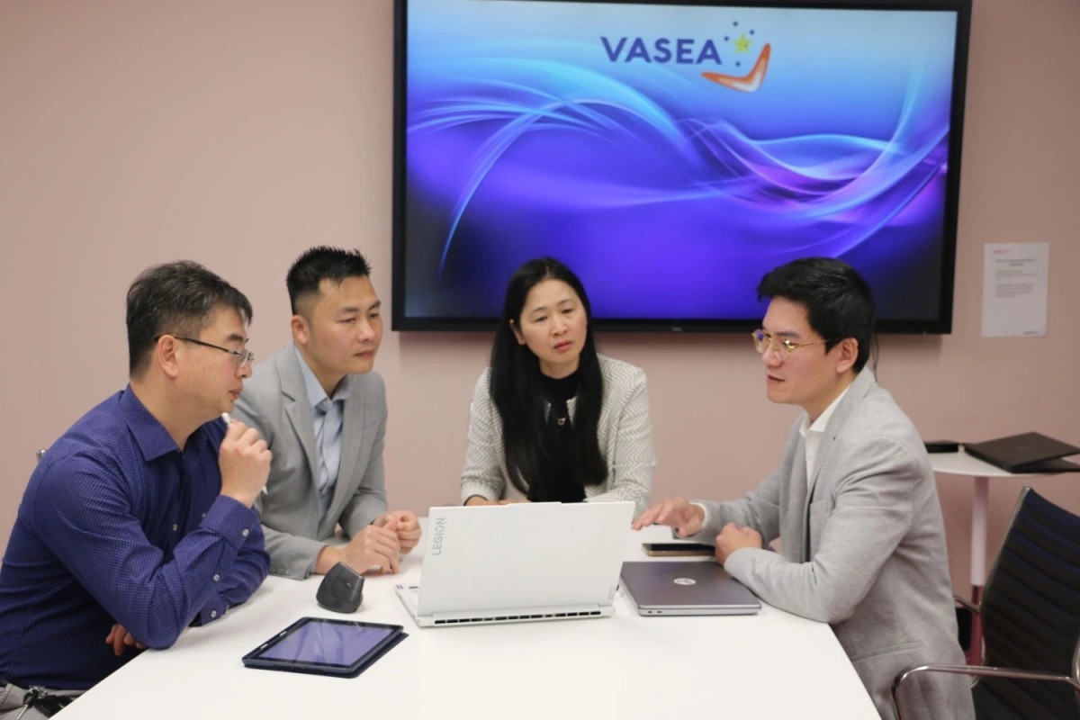 Representatives from VASEA, VietSchool, and ASIF discuss building VietNEST. Representatives from VASEA, VietSchool, and ASIF discuss building VietNEST.
