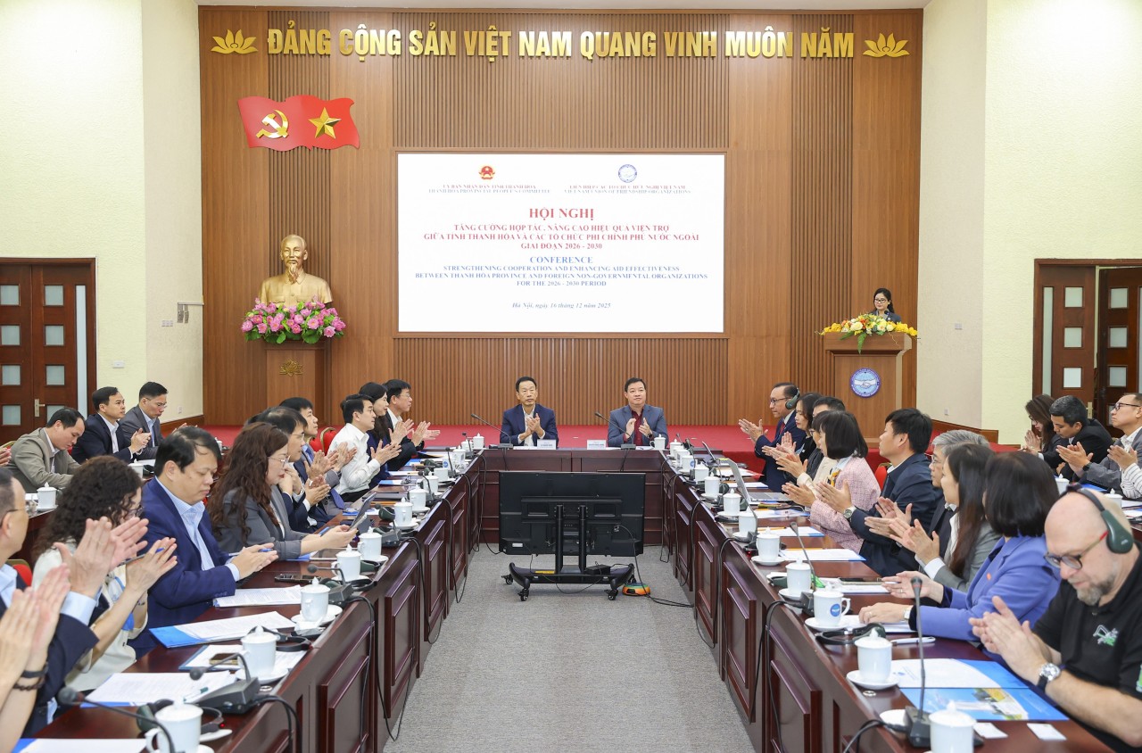 The Conference on Strengthening Cooperation and Enhancing the Effectiveness of Aid between Thanh Hóa Province and Foreign Non-Governmental Organizations for the 2026–2030 period. (Photo: Đinh Hòa) The Conference on Strengthening Cooperation and Enhancing the Effectiveness of Aid between Thanh Hóa Province and Foreign Non-Governmental Organizations for the 2026–2030 period. (Photo: Đinh Hòa)