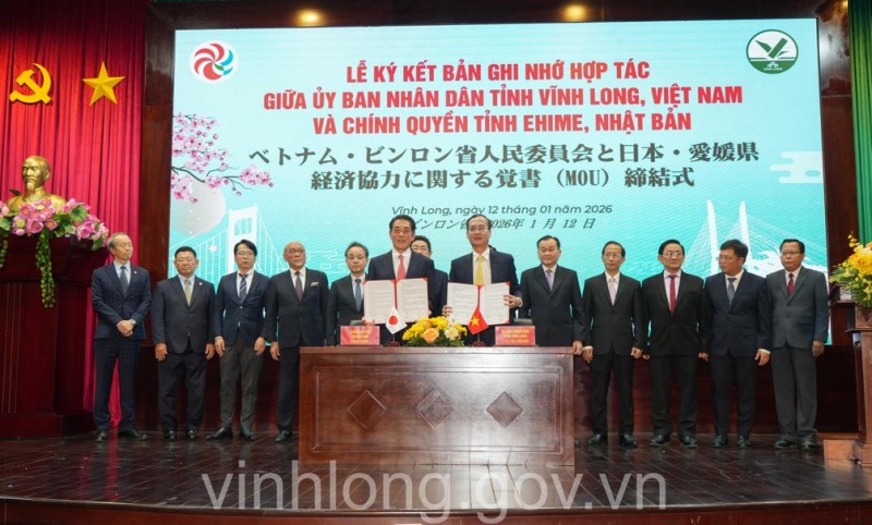 Vĩnh Long - Ehime ký kết Bản ghi nhớ hợp tác nhiều lĩnh vực Vĩnh Long - Ehime ký kết Bản ghi nhớ hợp tác nhiều lĩnh vực