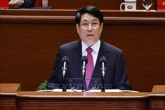State President Luong Cuong speaks at the opening ceremony of the 14th National Congress of the Communist Party of Vietnam (CPV) in Hanoi on January 20 (Photo: VNA) State President Luong Cuong speaks at the opening ceremony of the 14th National Congress of the Communist Party of Vietnam (CPV) in Hanoi on January 20 (Photo: VNA)