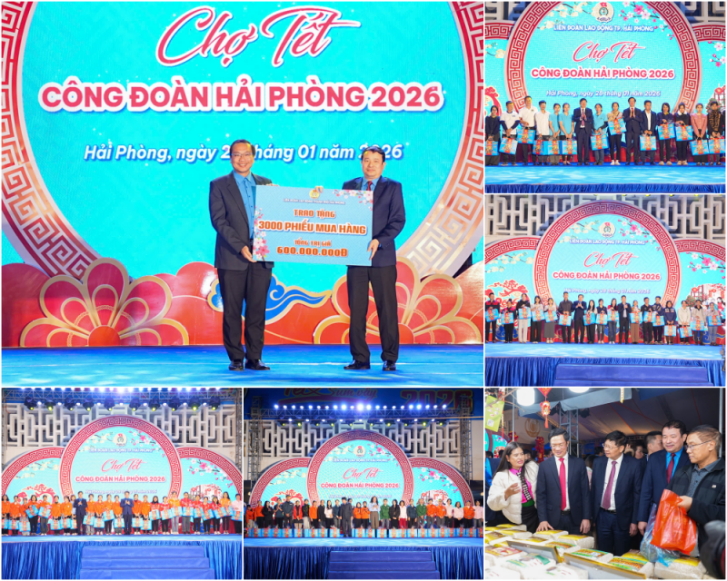 Hải Phòng: Chuỗi hoạt động chăm lo cho đoàn viên, người lao động tại Chợ Tết Công đoàn