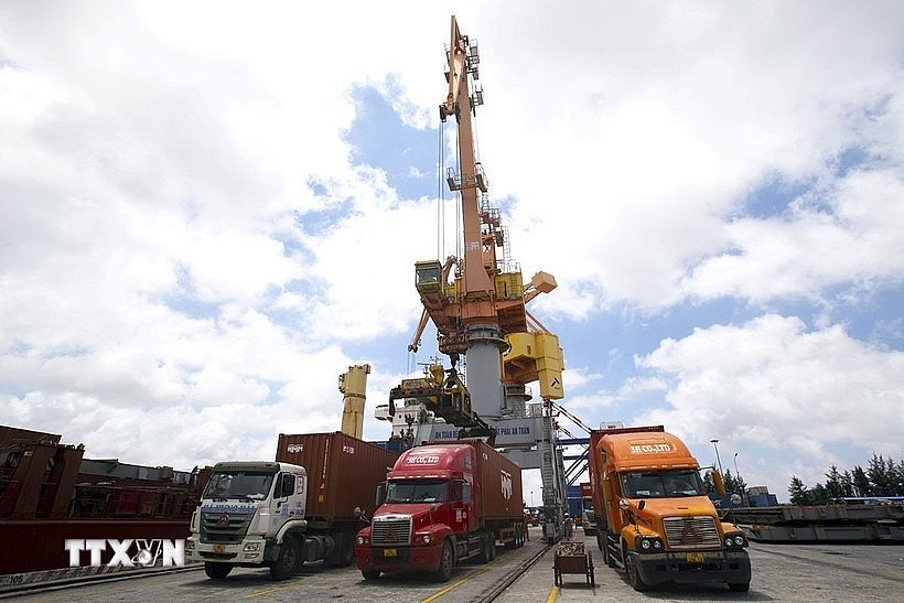 Trucks carrying export goods at Tan Vu Port in Hai Phong city (Photo: VNA) Trucks carrying export goods at Tan Vu Port in Hai Phong city (Photo: VNA)