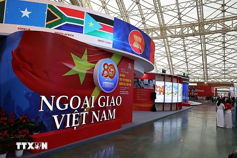 The booth of the Ministry of Foreign Affairs at the exhibition on the country's 80-year achievements. (Photo: VNA) The booth of the Ministry of Foreign Affairs at the exhibition on the country's 80-year achievements. (Photo: VNA)