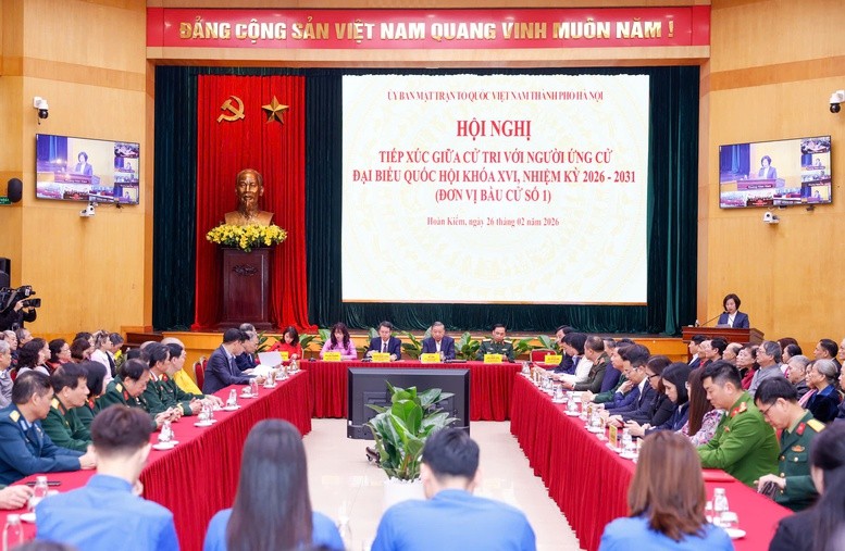 Tổng Bí thư Tô Lâm dự Hội nghị tiếp xúc giữa cử tri với người ứng cử đại biểu Quốc hội khóa XVI tại Hà Nội