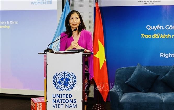 Bà Pauline Tamesis, Điều phối viên Thường trú của Liên hợp quốc tại Việt Nam phát biểu tại tọa đàm. Bà Pauline Tamesis, Điều phối viên Thường trú của Liên hợp quốc tại Việt Nam phát biểu tại tọa đàm.