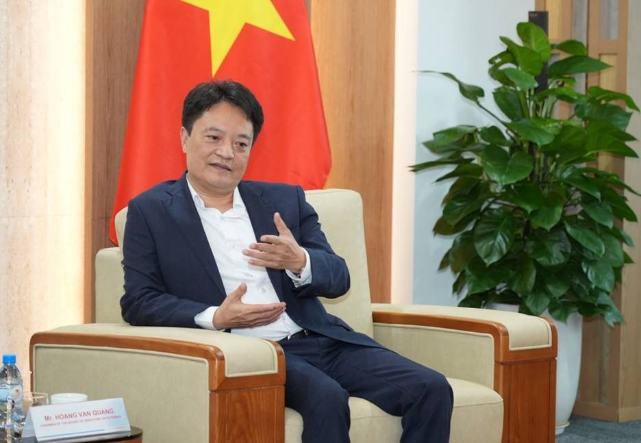 Chủ tịch HĐQT Hoàng Văn Quang phát biểu tại buổi làm việc Chủ tịch HĐQT Hoàng Văn Quang phát biểu tại buổi làm việc