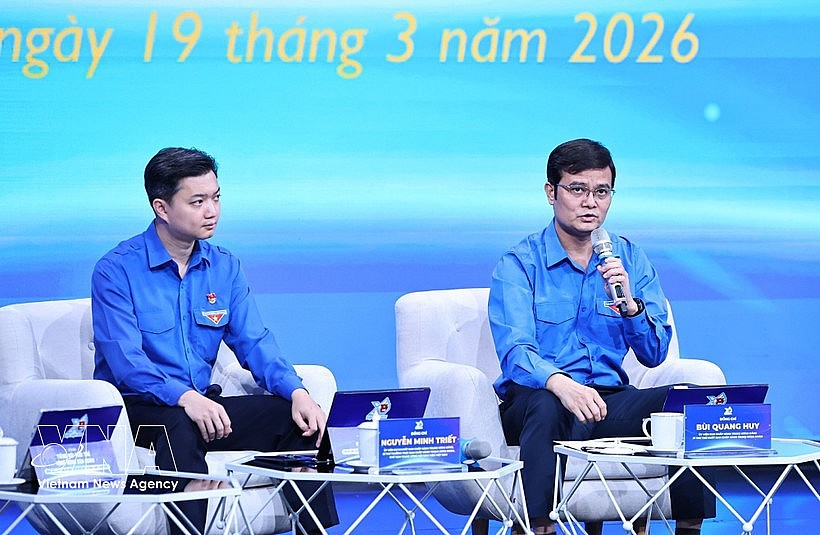 First Secretary of the HCYU Central Committee Bui Quang Huy speaks at the forum (Photo: VNA) First Secretary of the HCYU Central Committee Bui Quang Huy speaks at the forum (Photo: VNA)