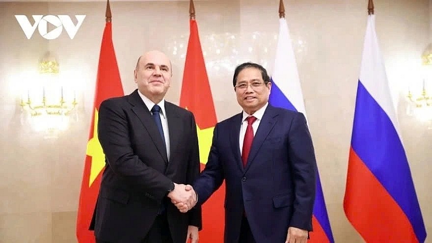 Russian Prime Minister Mikhail Mishustin (L) and his Vietnamese counterpart Pham Minh Chinh ahead of their talks in Moscow on March 23. Russian Prime Minister Mikhail Mishustin (L) and his Vietnamese counterpart Pham Minh Chinh ahead of their talks in Moscow on March 23.