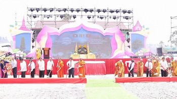 Khởi công xây dựng Chính điện tại Khu điện thờ liệt sĩ Lào - Việt Nam