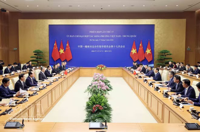 At the 17th meeting of the Vietnam – China Steering Committee for Bilateral Cooperation on March 17, 2026. (Photo: VNA) At the 17th meeting of the Vietnam – China Steering Committee for Bilateral Cooperation on March 17, 2026. (Photo: VNA)