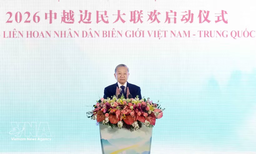 General Secretary of the Communist Party of Vietnam Central Committee and State President To Lam speaks at the launch ceremony of the Vietnam–China Border People’s Festival 2026 on April 17 in Nanning city of Guangxi as part of his state visit to China. (Photo: VNA) General Secretary of the Communist Party of Vietnam Central Committee and State President To Lam speaks at the launch ceremony of the Vietnam–China Border People’s Festival 2026 on April 17 in Nanning city of Guangxi as part of his state visit to China. (Photo: VNA)