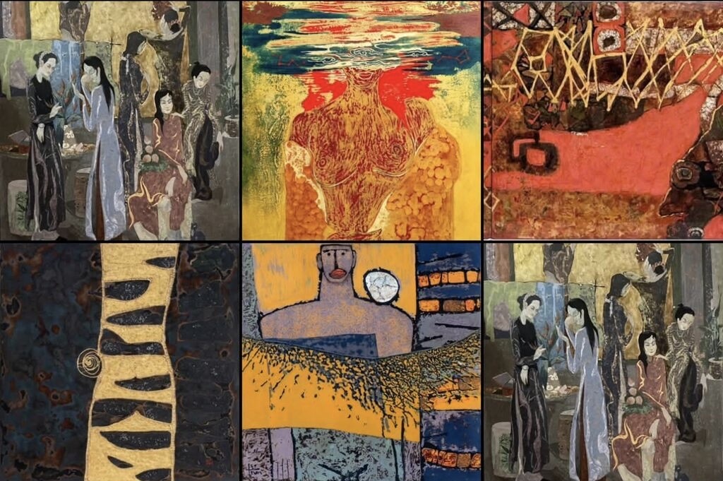 Một số tác phẩm tranh sơn mài sẽ trưng bày tại triển lãm: Việt Nam lần đầu tham dự Biennale Venice 2026 với gian triển lãm về sơn mài