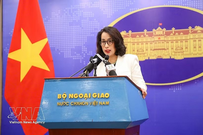 Spokesperson of the Ministry of Foreign Affairs Pham Thu Hang speaks at the ministry’s regular press briefing on April 23 (Photo: VNA) Spokesperson of the Ministry of Foreign Affairs Pham Thu Hang speaks at the ministry’s regular press briefing on April 23 (Photo: VNA)