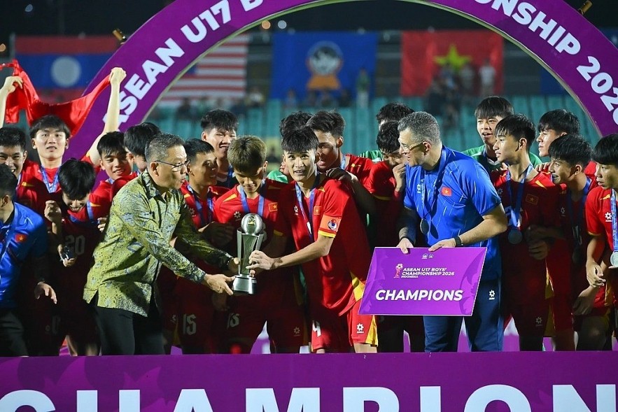 Vietnamese players clinch ASEAN U17 Boys' Chamionship title on April 24, 2026. (Photo: VFF) Vietnamese players clinch ASEAN U17 Boys' Chamionship title on April 24, 2026. (Photo: VFF)