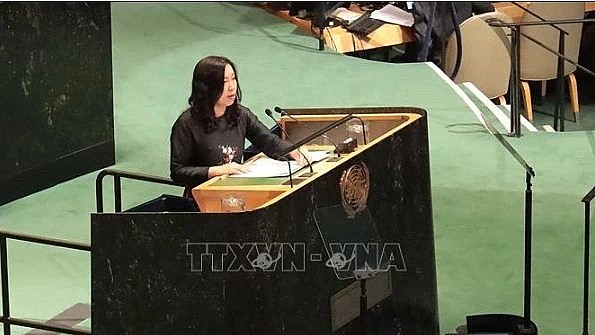 Deputy Foreign Minister Le Thi Thu Hang speaks at the general debate (Photo: VNA) Deputy Foreign Minister Le Thi Thu Hang speaks at the general debate (Photo: VNA)