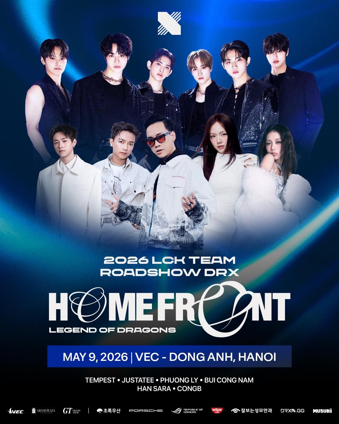 Dàn nghệ sĩ biểu diễn tại LCK Roadshow 2026 ở VEC ngày 9/5 Dàn nghệ sĩ biểu diễn tại LCK Roadshow 2026 ở VEC ngày 9/5
