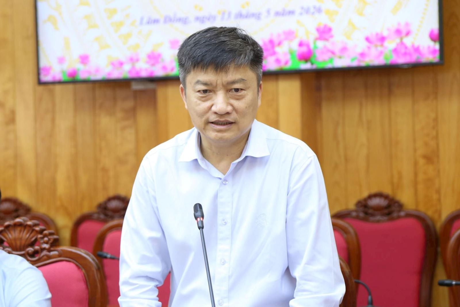 Ông Nguyễn Tiến Khoa – Chủ tịch Hội đồng thành viên EVNGENCO1 phát biểu về định hướng phát triển các dự án năng lượng xanh tại tỉnh Lâm Đồng