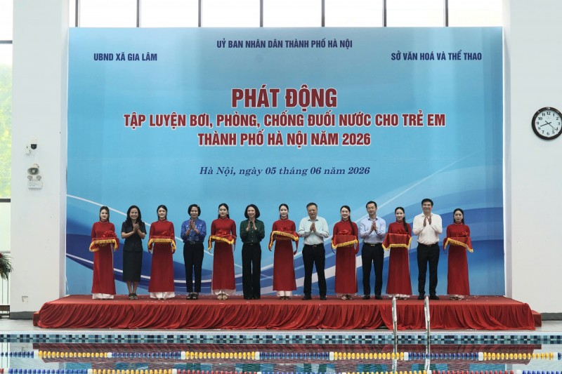 Lễ phát động tập luyện bơi, phòng, chống đuối nước cho trẻ em thành phố Hà Nội năm 2026 do Lễ phát động tập luyện bơi, phòng, chống đuối nước cho trẻ em thành phố Hà Nội năm 2026 do