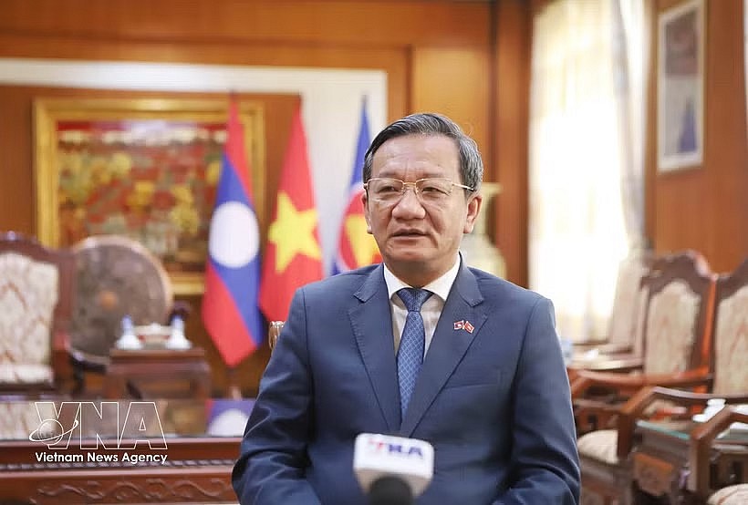 Vietnamese Ambassador to Laos Nguyen Minh Tam grants an interview to the Vietnam News Agency. (Photo: VNA) Vietnamese Ambassador to Laos Nguyen Minh Tam grants an interview to the Vietnam News Agency. (Photo: VNA)