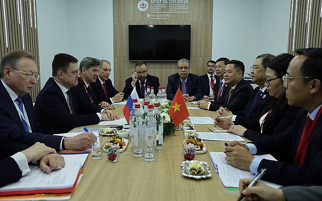 Deputy Prime Minister Pham Gia Tuc (second, left) attends the 29th Saint Petersburg International Economic Forum (SPIEF) in Russia, June 5, 2026. Photo: VGP Deputy Prime Minister Pham Gia Tuc (second, left) attends the 29th Saint Petersburg International Economic Forum (SPIEF) in Russia, June 5, 2026. Photo: VGP