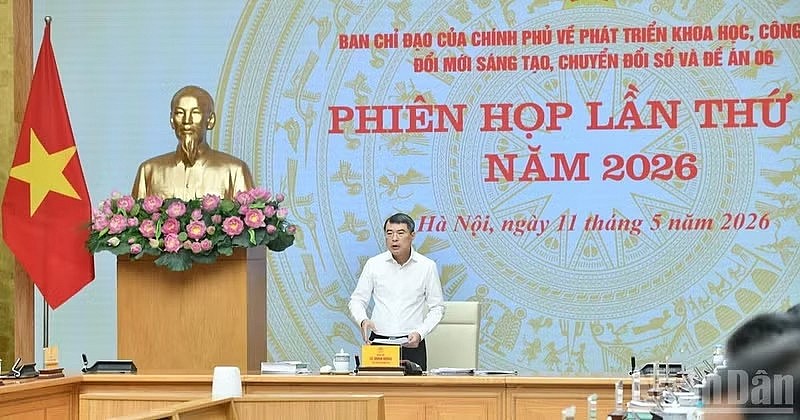 Prime Minister Le Minh Hung chairs the third meeting of the Government Steering Committee on Science and Technology Development, Innovation, Digital Transformation and Project 06. (Photo: Thanh Giang)
