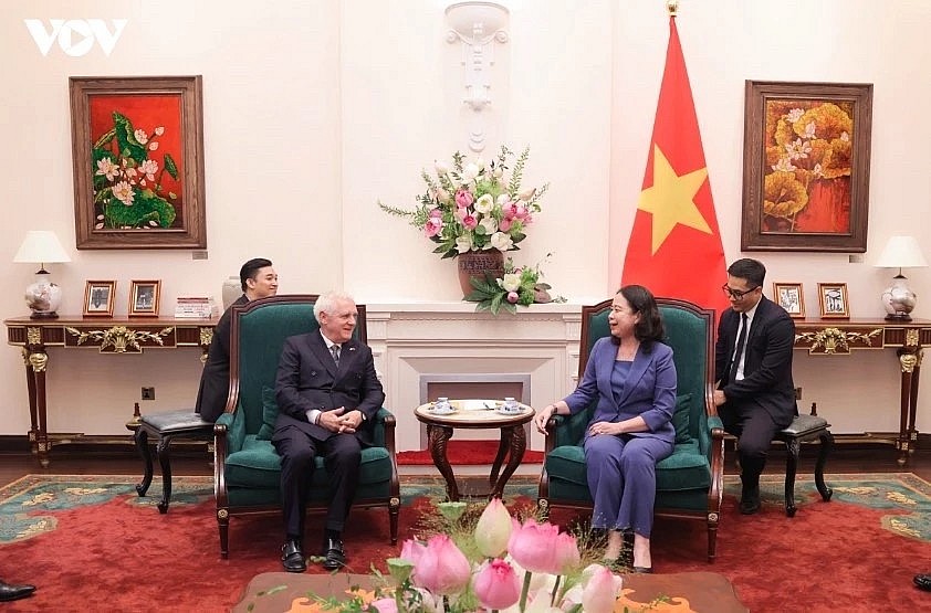 Vice State President Vo Thi Anh Xuan receives outgoing Argentine Ambassador to Vietnam Marcos Antonio Bednarski