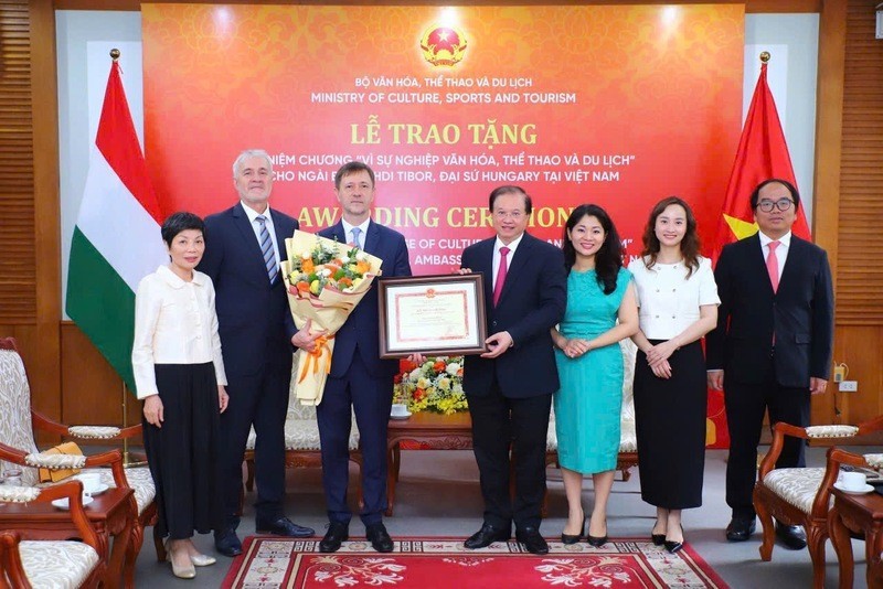 Hungarian Ambassador to Vietnam Awarded “For the Cause of Culture, Sports and Tourism” Medal