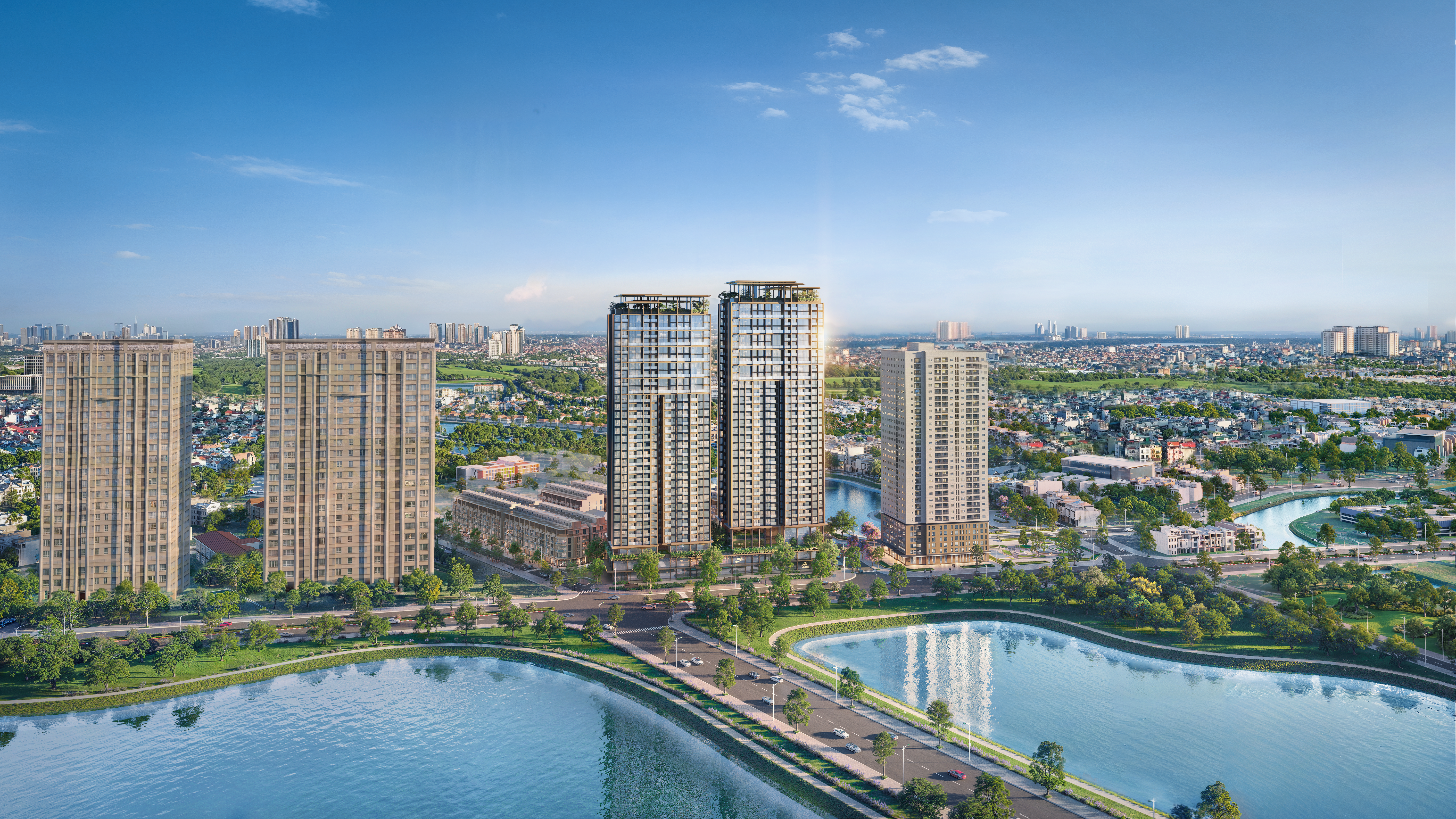Central Lakeside tại nút giao Tố Hữu- Trung Văn giáp 3 mặt hồ, 4 mặt đường