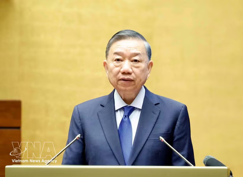 Party General Secretary and State President To Lam addresses the June 30 national conference on studying, disseminating and implementing the Politburo’s Resolution No. 10-NQ/TW on developing the foreign-invested economic sector.(Photo: VNA) Party General Secretary and State President To Lam addresses the June 30 national conference on studying, disseminating and implementing the Politburo’s Resolution No. 10-NQ/TW on developing the foreign-invested economic sector.(Photo: VNA)