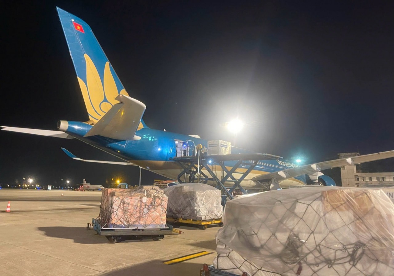 On the evening of June 29, Vietnam Airlines operated its second special flight transporting Vietnamese relief supplies to Venezuela to assist the country in recovering from the earthquake. (Photo: Vietnam Airlines) On the evening of June 29, Vietnam Airlines operated its second special flight transporting Vietnamese relief supplies to Venezuela to assist the country in recovering from the earthquake. (Photo: Vietnam Airlines)