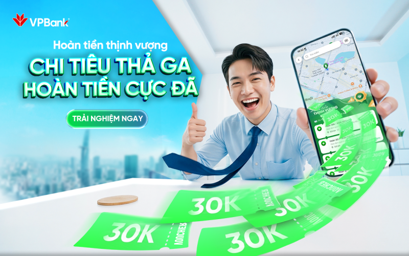 Chi tiêu thông minh cùng VPBank NEO: Nhận voucher hoàn tiền chỉ sau vài chạm