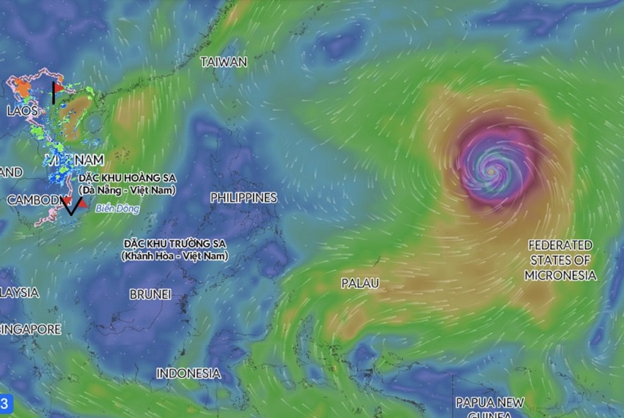 Super Typhoon Bavi over the northwestern Pacific Ocean. Source: Vietnam National Center for Hydro-Meteorological Forecasting (NCHMF).