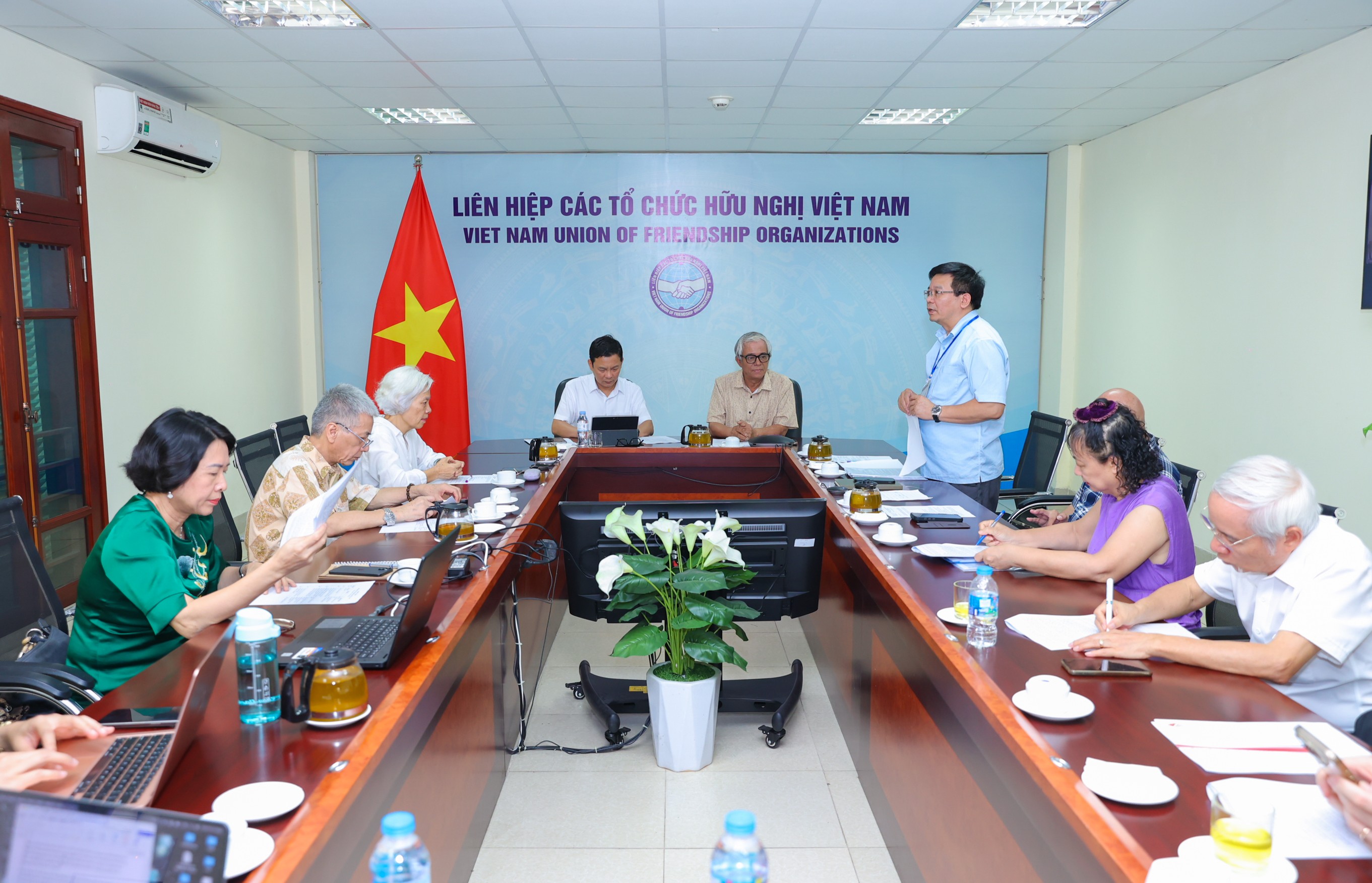 Hội nghị sơ kết công tác 6 tháng đầu năm 2026, triển khai công tác 6 tháng cuối năm 2026 của Hội Việt - Mỹ. (Ảnh: Đinh Hòa)