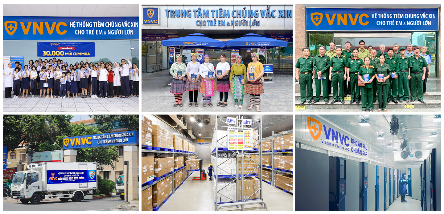 Trong nhiều năm qua, VNVC đã đầu tư phát triển hệ sinh thái vắc xin toàn diện với gần 300 trung tâm tiêm chủng trên toàn quốc, hệ thống bảo quản vắc xin và triển khai tiêm chủng an toàn, chi phí hợp lý trên toàn quốc, giúp hàng chục triệu trẻ em và người lớn dễ dàng tiếp cận vắc xin thế hệ mới bảo vệ sức khoẻ. Trong nhiều năm qua, VNVC đã đầu tư phát triển hệ sinh thái vắc xin toàn diện với gần 300 trung tâm tiêm chủng trên toàn quốc, hệ thống bảo quản vắc xin và triển khai tiêm chủng an toàn, chi phí hợp lý trên toàn quốc, giúp hàng chục triệu trẻ em và người lớn dễ dàng tiếp cận vắc xin thế hệ mới bảo vệ sức khoẻ.