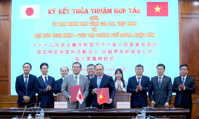 Gia Lai và Hội Hữu nghị Nhật - Việt tại Sakai ký kết thỏa thuận hợp tác