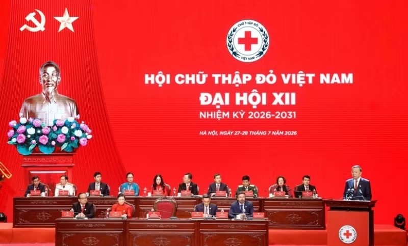Party General Secretary and State President To Lam addresses the 12th National Congress of the Viet Nam Red Cross Society for the 2026-2031 tenure on July 28. (Photo: VNA)