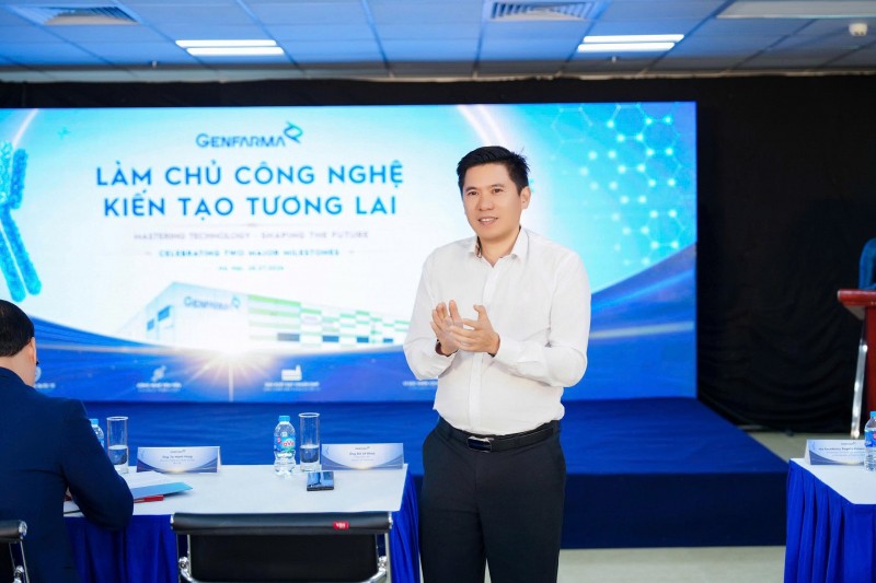 Ông Bùi Lê Khoa - Tổng Giám đốc Genfarma nhấn mạnh việc làm chủ các công nghệ sinh học tiên tiến luôn là mục tiêu của doanh nghiệp. Ảnh: Genfarma