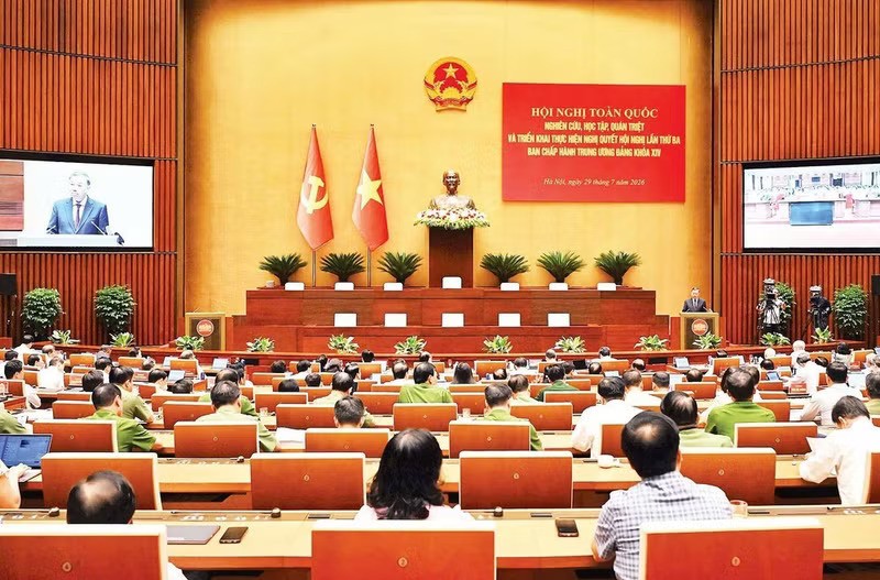 General Secretary and State President To Lam addresses the national conference on studying, disseminating and implementing the resolution of the third plenum of the 14th Party Central Committee. (Photo: Tran Hai) General Secretary and State President To Lam addresses the national conference on studying, disseminating and implementing the resolution of the third plenum of the 14th Party Central Committee. (Photo: Tran Hai)